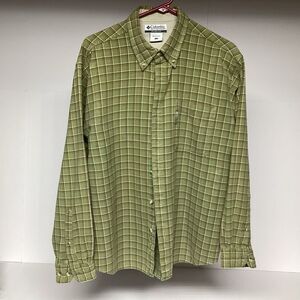 Columbia Flannel Shirt Mens Large Olive Green Brown Plaid XCO Button Down Layer